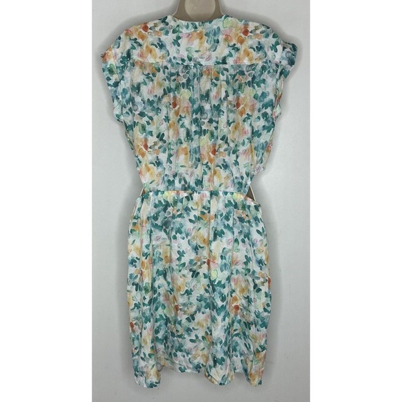 Cloth & Stone Anthropologie Womens Cutout Floral Button Front Mini Dress Size L - Picture 9 of 10